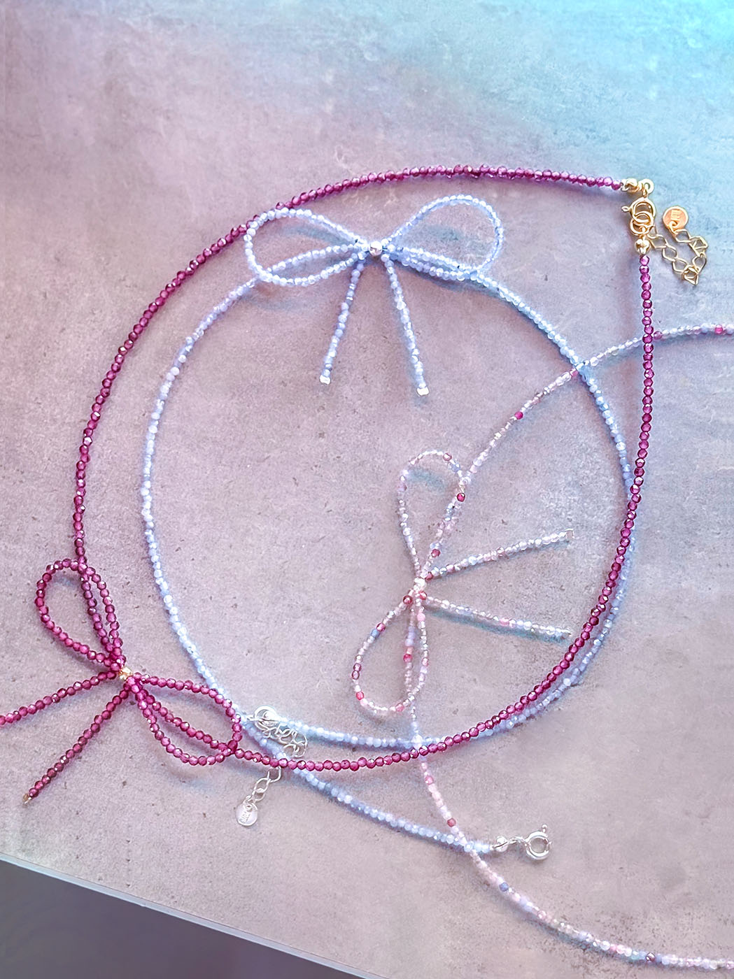 #Wybierz Kamień | Naszyjnik z kokardką ۶ৎ