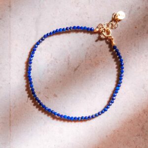 lapis-lazuli bransoletka ze srebra 925 pozłacanego 24k złotem