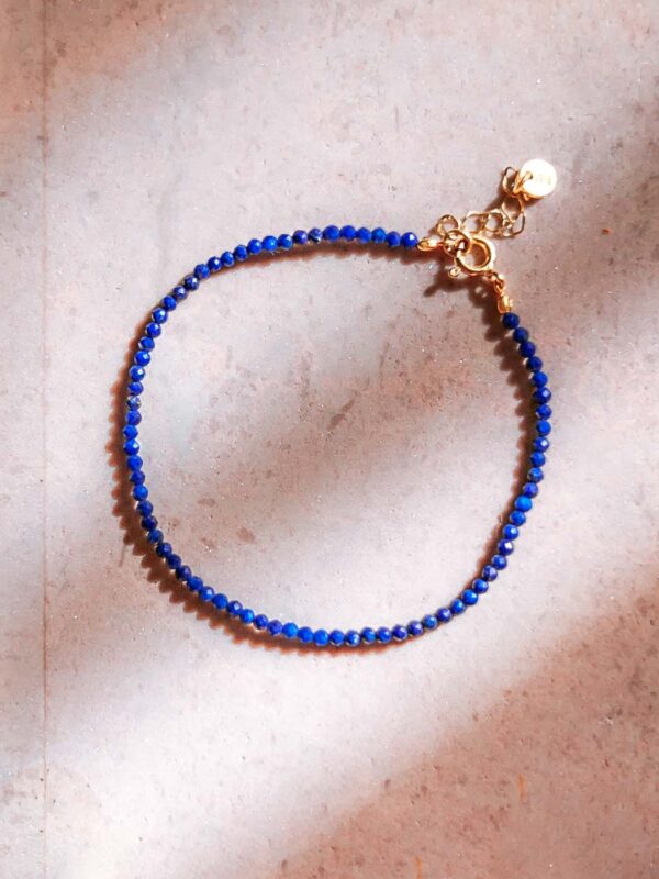 lapis-lazuli bransoletka ze srebra 925 pozłacanego 24k złotem