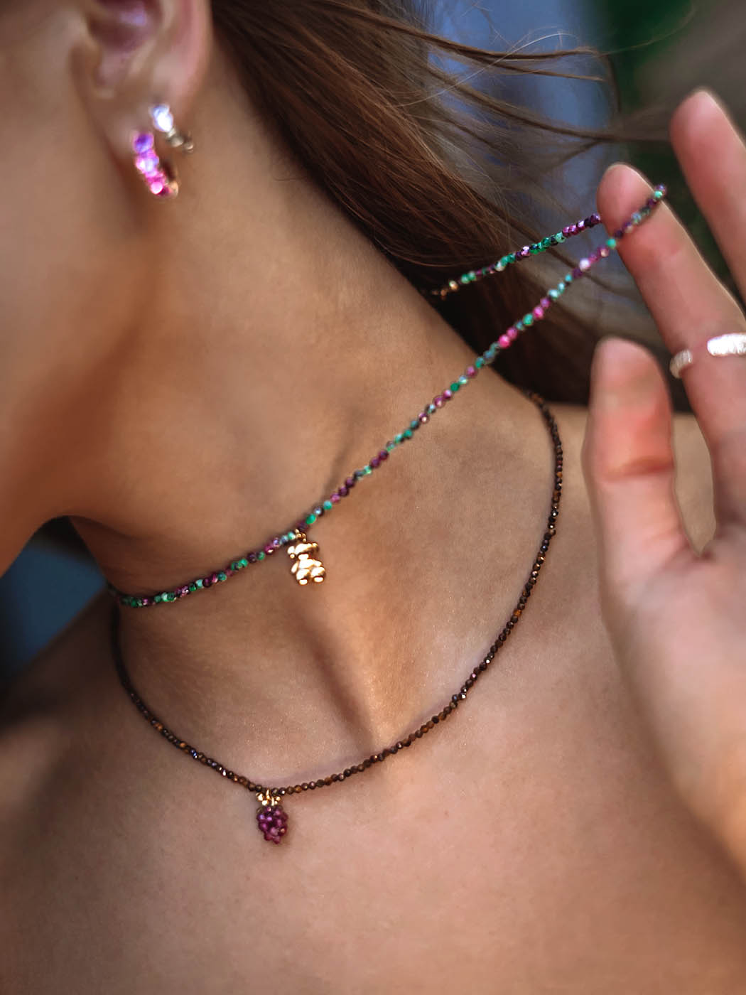 Tygrysie Oko | Naszyjnik z małych kamieni - obrazek 2