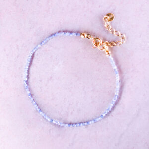 tanzanit bransoletka z tanzanitu z kamieni naturalnych szlachetnych srebro 925 pozłacane 24k złotem