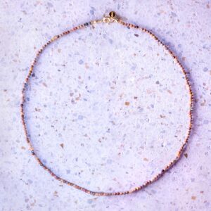 naszyjnik z nudziakowych kamieni brązowe kamienie naturalne jesienny naszyjnik nude