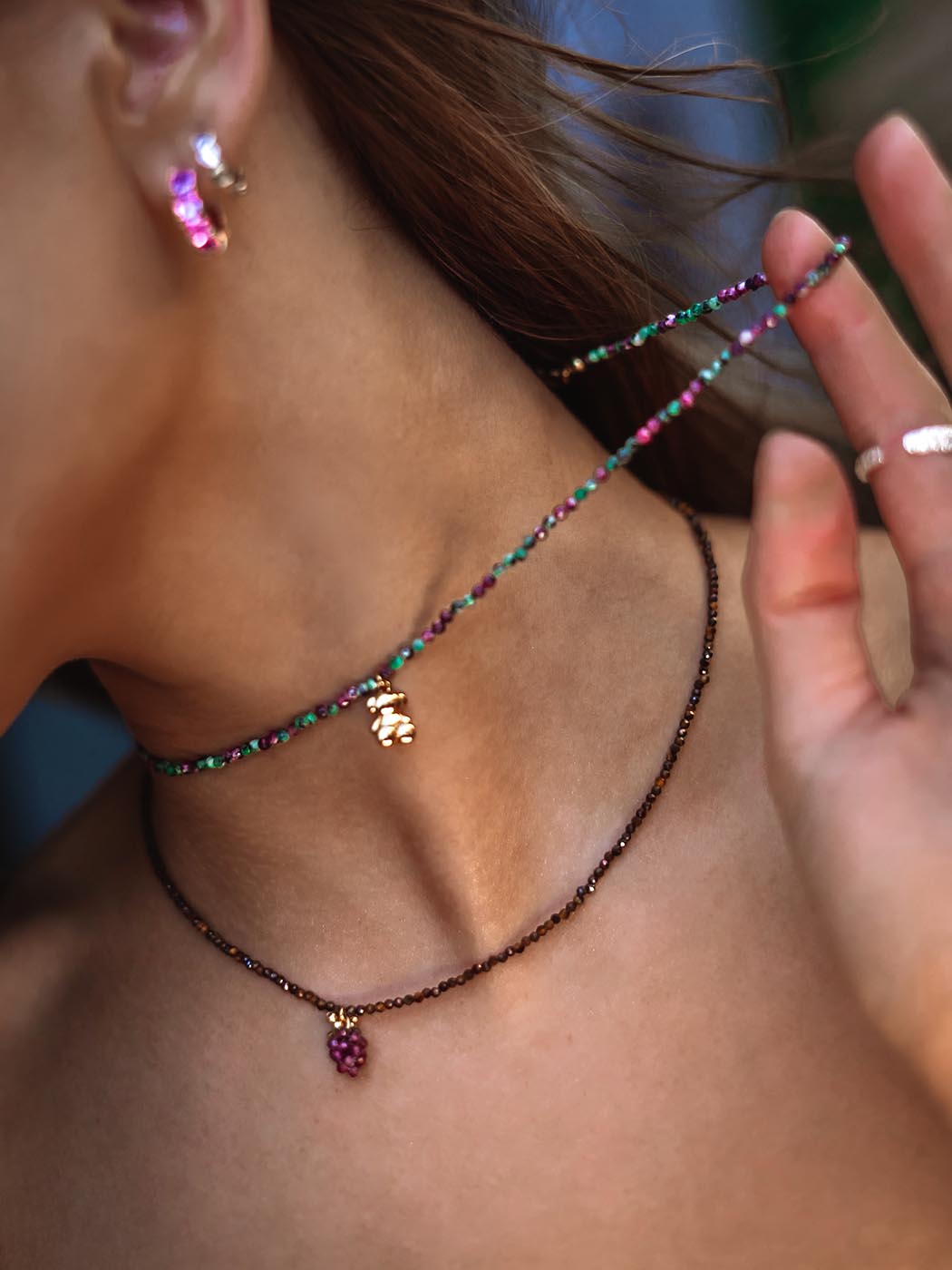 Jadeit | Naszyjnik cały z małych kamieni CHERRY - obrazek 3