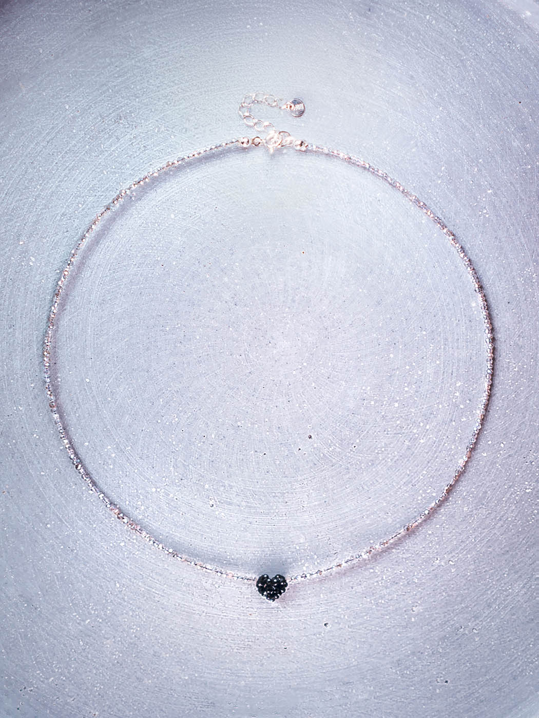 naszyjnik serce czarny turmalin z serduszkiem labradoryt sparkle srebrzysty