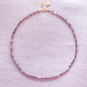 spinel naszyjnik z naturalnych kamieni bordo niebieski