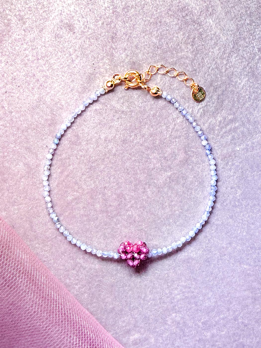 bransoletka z sercem kamień miłości zakochani srebro pozłacane złotem